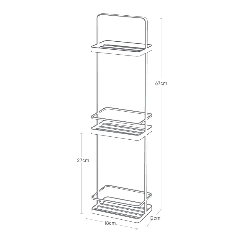 3-Tiered Bath Rack Slim _ White