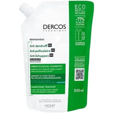 Dercos Anti-dandruff shampoo for normal to oily hair, refill 500 ml, Vichy