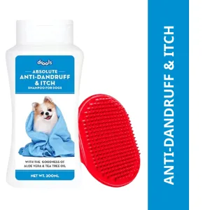 Drools Anti Dandruff and Itch Shampoo for Dogs (Free Hand Brush)