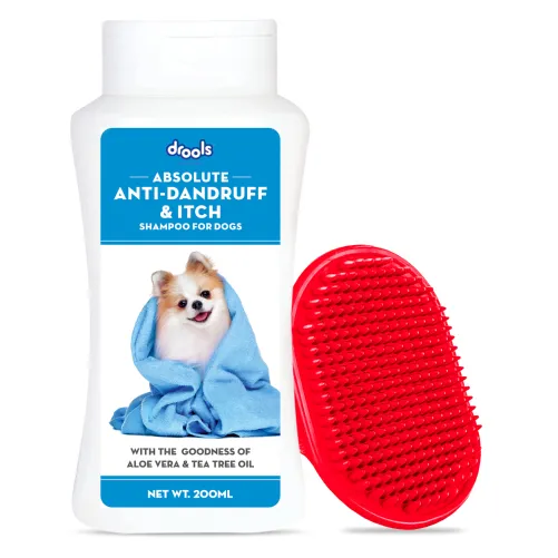 Drools Anti Dandruff and Itch Shampoo for Dogs (Free Hand Brush)