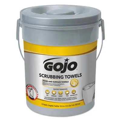 GOJO® Wet Textured Hand & Surface Scrubbing Towels (10.5" x 12.25" | 72 Towels per Tub) - Case of 6 Tubs