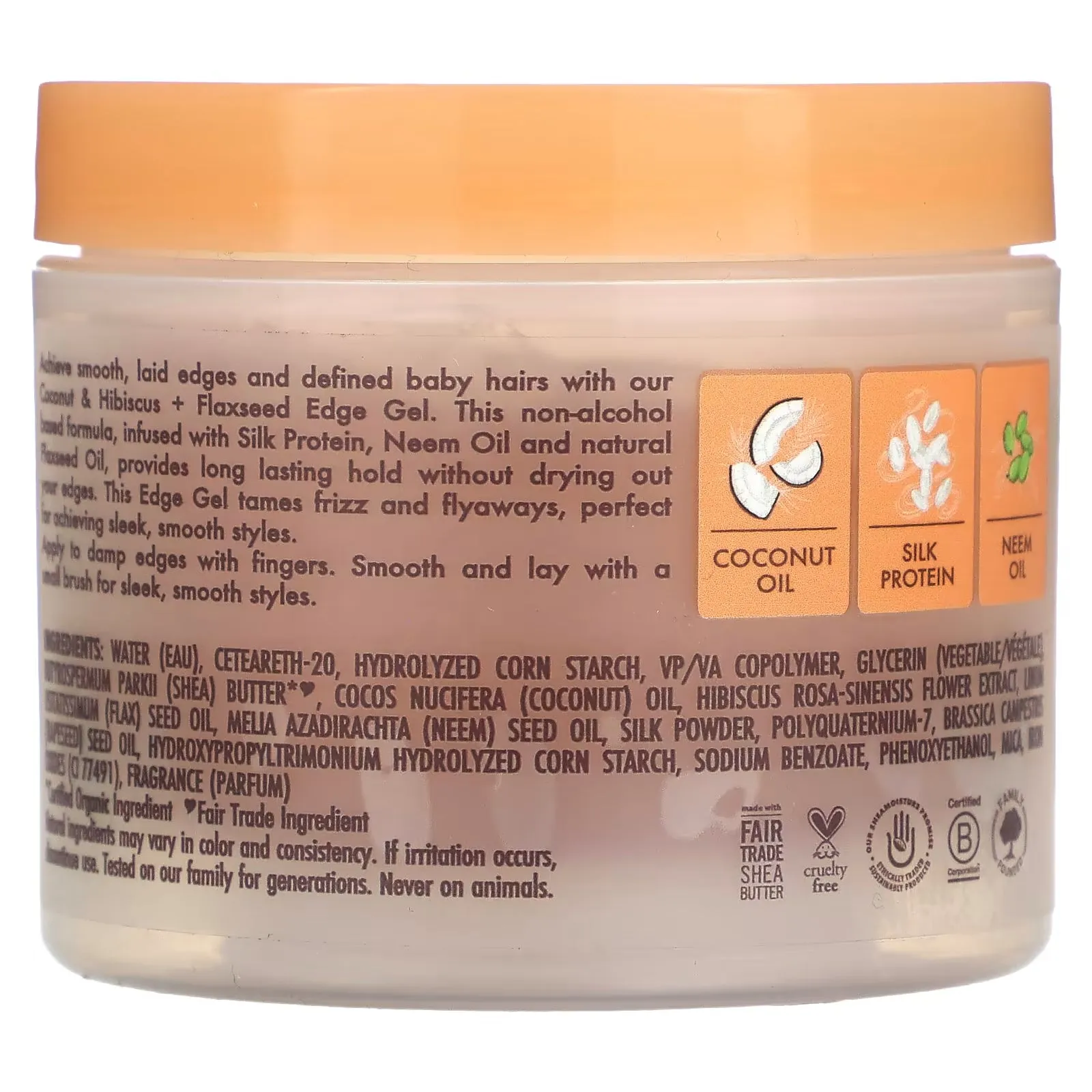 Hair gel SheaMoisture Edge Gel coconut hibiscus and flaxseed, 99g