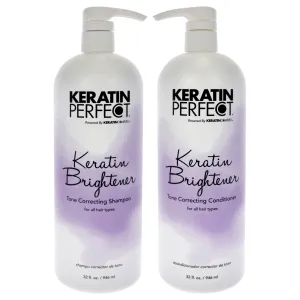 Keratin Brightener Kit by Keratin Perfect for Unisex - 2 Pc Kit 32oz Shampoo, 32oz Conditioner