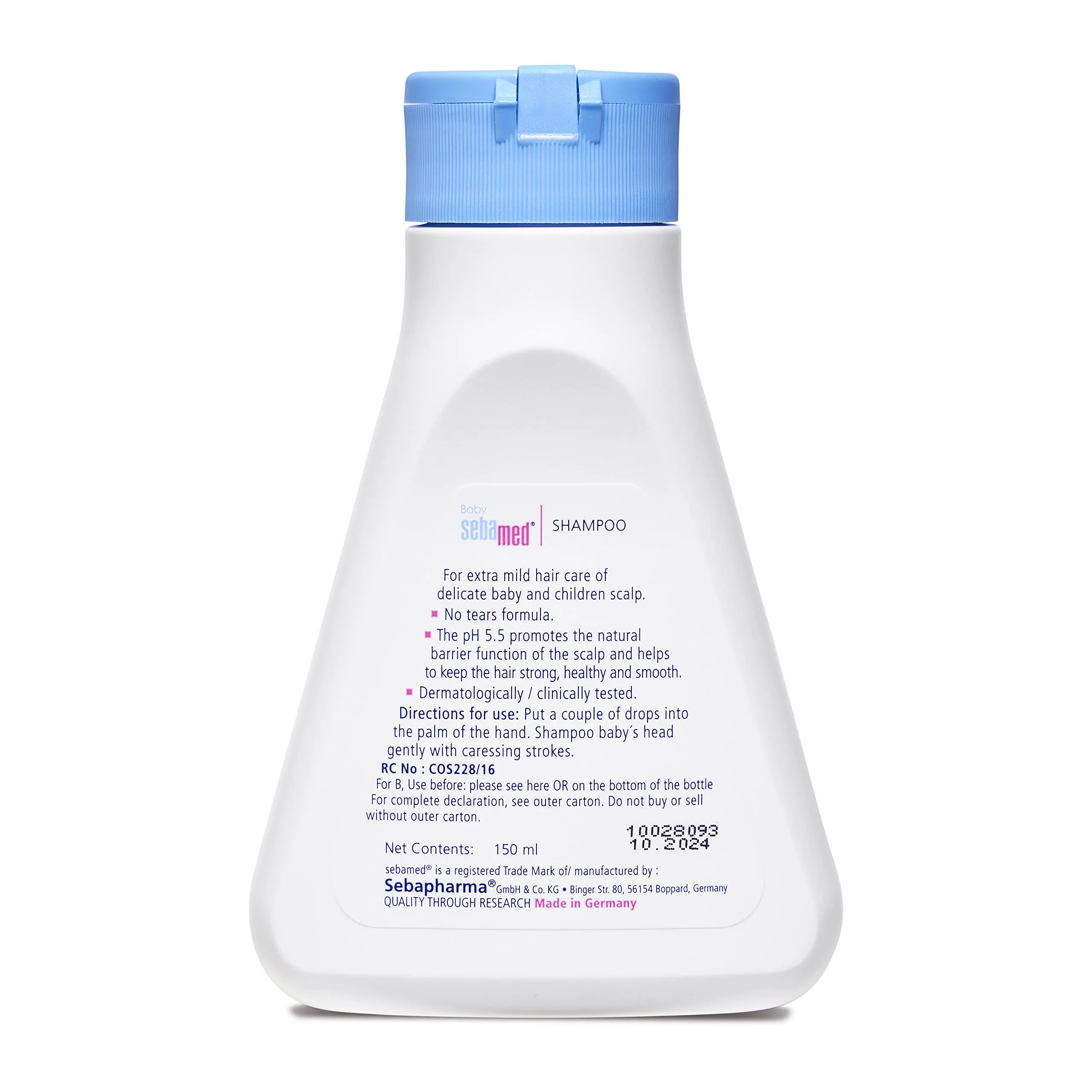 Sebamed Baby Shampoo 150ml|Ph 5.5| Camomile|Natural moisturisers|No tears formula|For delicate scalp