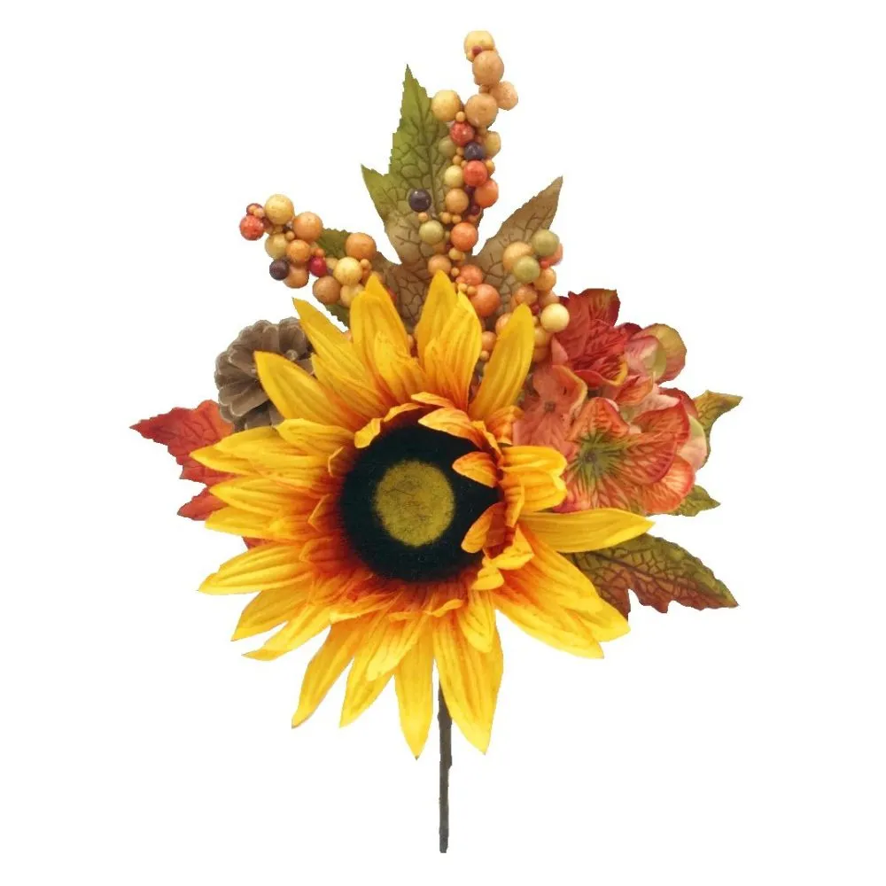 Sincere Floral 35cm Artificial Sunflower Hydrangea Spray