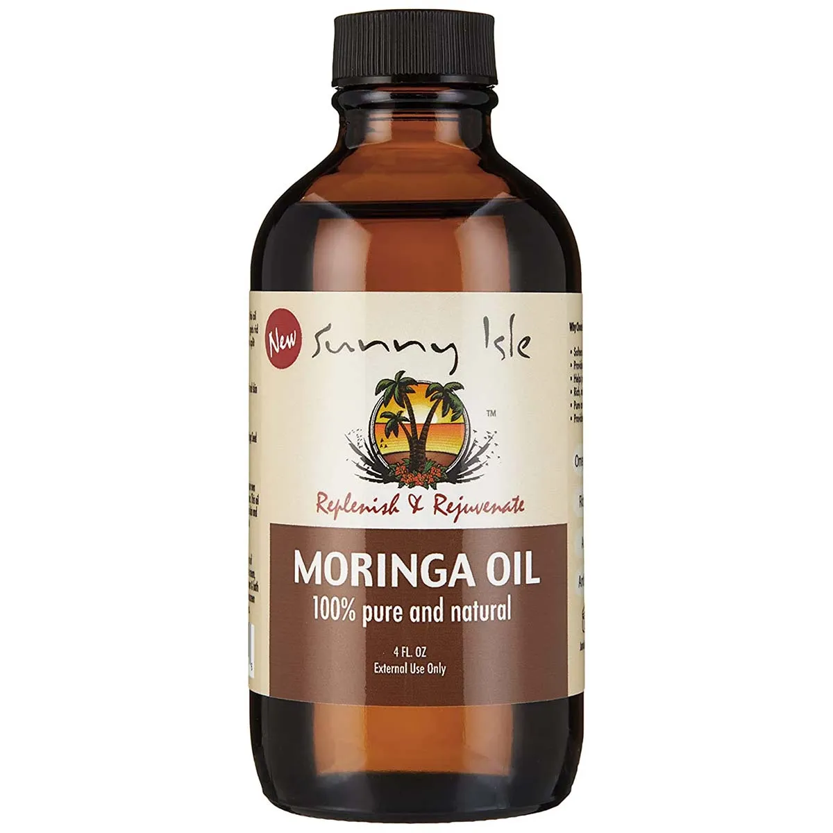 Sunny Isle 100% Pure and Natural MORINGA Oil 4oz